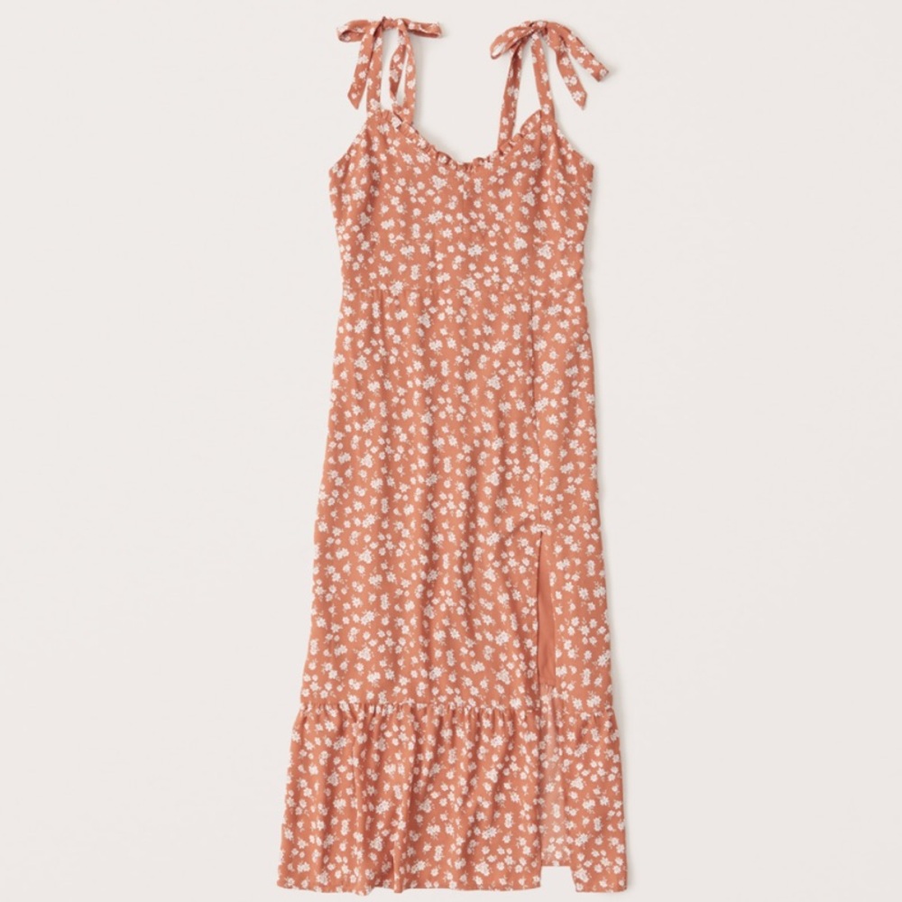 Floral Tie-Strap Midi Dress